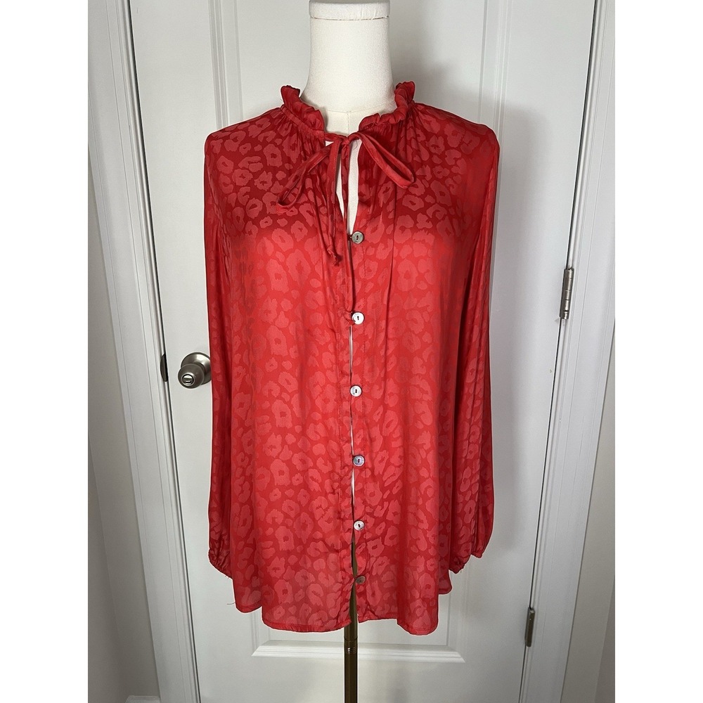 Show Me Your Mumu Red Leopard Alicia Tunic Blouse Size XS